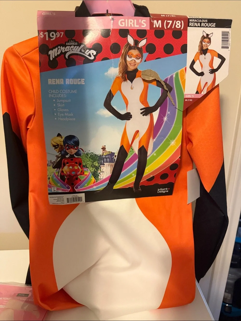 Rena Rouge Girls Costume - Orange & White (Size M 7/8)